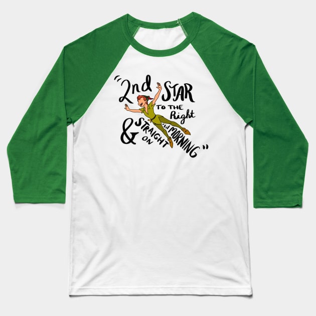 Peter Pan Baseball T-Shirt by Courtneychurmsdesigns